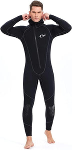 1.5MM Neoprene Ultra Stretch Hooded Wetsuit, Front Zip, Full Body Diving Protection, One-Piece
