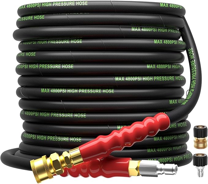 Pressure Washer Hose 3/8" x 50FT - 4800PSI + FITTINGS