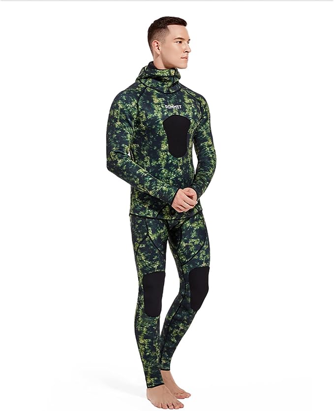 3MM Neoprene Wetsuit, Beaver-Tail, Hooded, 2 Pieces