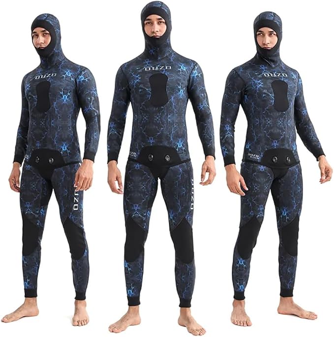 5MM Neoprene Wetsuit, Beaver-Tail, Hooded, 2 Pieces