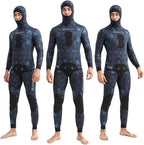 5MM Neoprene Wetsuit, Beaver-Tail, Hooded, 2 Pieces