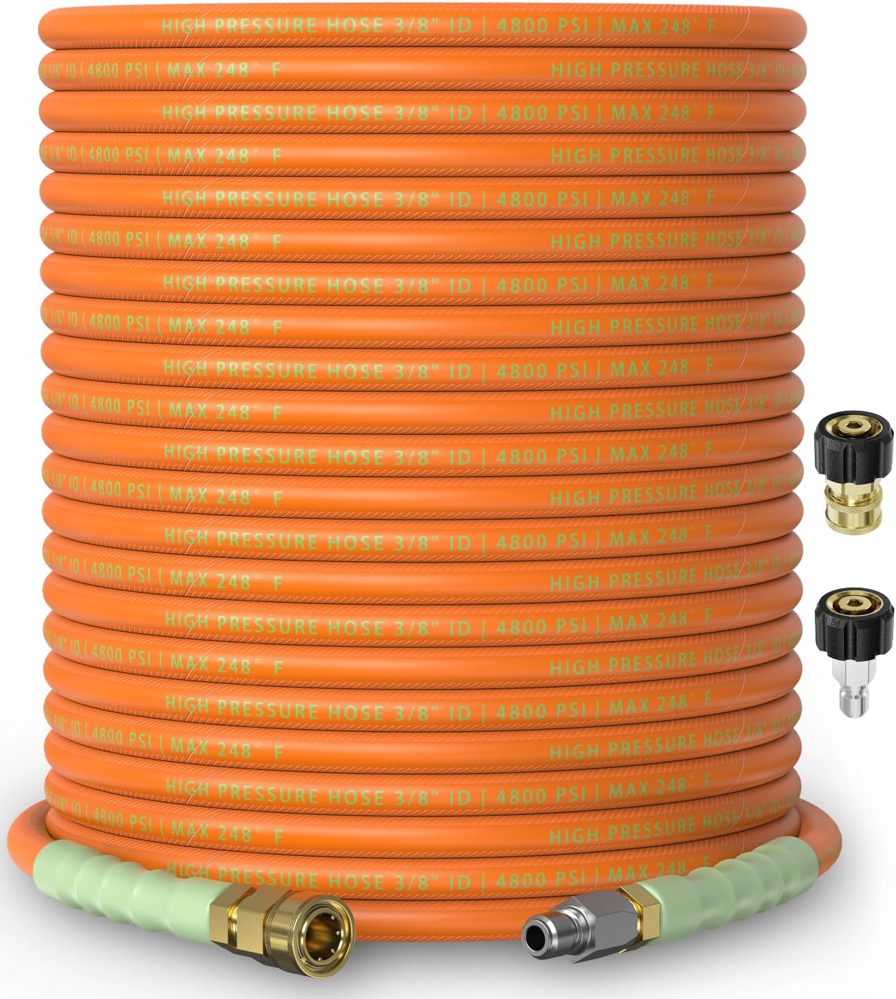 Pressure Washer Hose 3/8" x 75FT - 4800PSI + FITTINGS