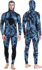 3MM Neoprene Wetsuit, Beaver-Tail, Hooded, 2 Pieces