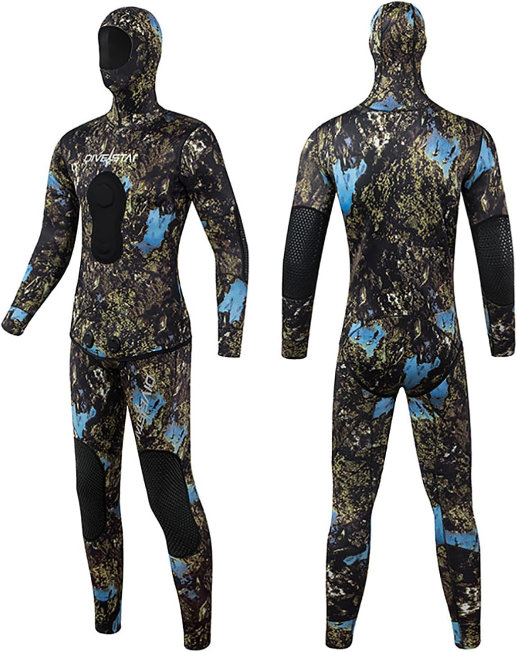7MM OPEN-CELL Wetsuit, Beaver-Tail, Hooded, 2 Pieces