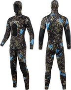 7MM OPEN-CELL Wetsuit, Beaver-Tail, Hooded, 2 Pieces