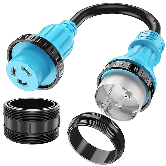 50 Amp 1.8FT Shore Power Plug Adapter 125/250V Nema SS2-50P to Nema 30A L5-30R