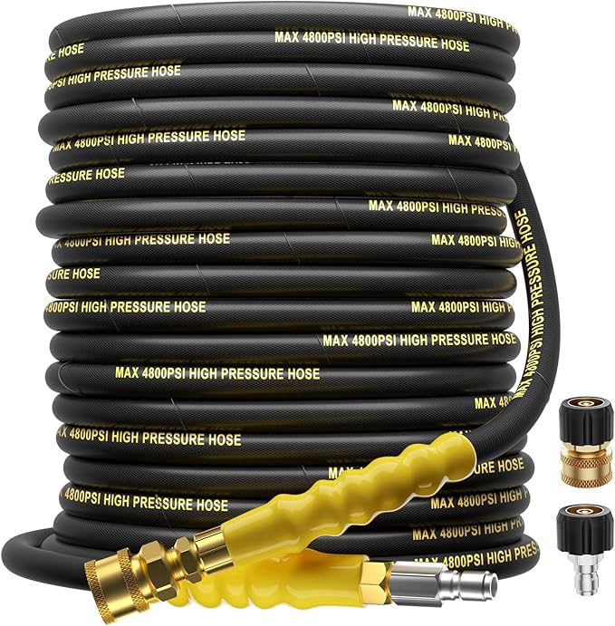 Pressure Washer Hose 3/8" x 75FT - 4800PSI + FITTINGS