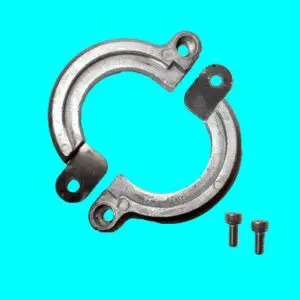 Silver metal ring and screws display