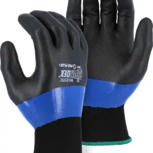 Durable rubber-coated safety gloves