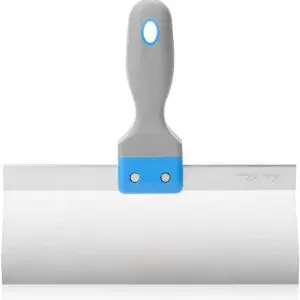 Putty knife with blue handle