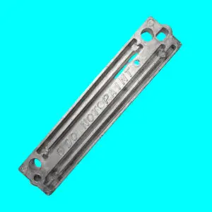 Rectangular metal piece with holes