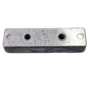 Metal block with three holes