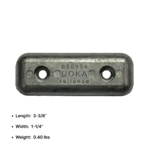 Rectangular metal piece with measurements