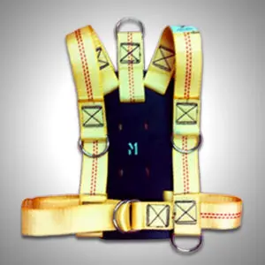 Industrial harness with metal rings