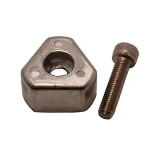 Metal bolt and triangular nut set