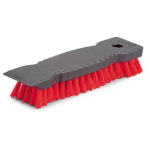 Red and gray household cleaning brush.