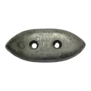 Oval zinc anode for marine use