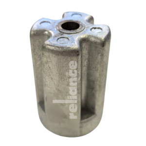 Metallic industrial component with branding