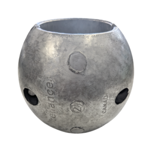 Metallic spherical object with holes