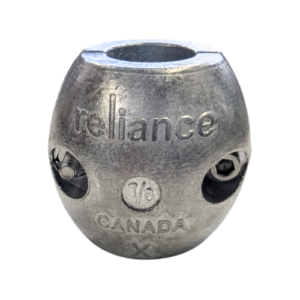 Reliance branded round metal piece