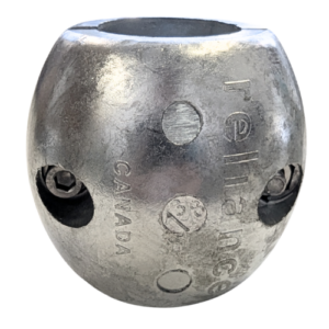 Metal sphere labeled Reliance Canada