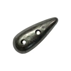 Teardrop-shaped lead weight for fishing