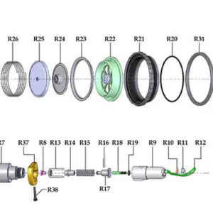 Diagram of disassembled parts