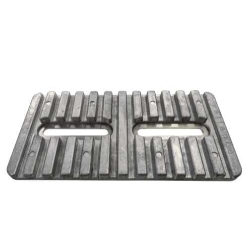 Metal grate with two slots