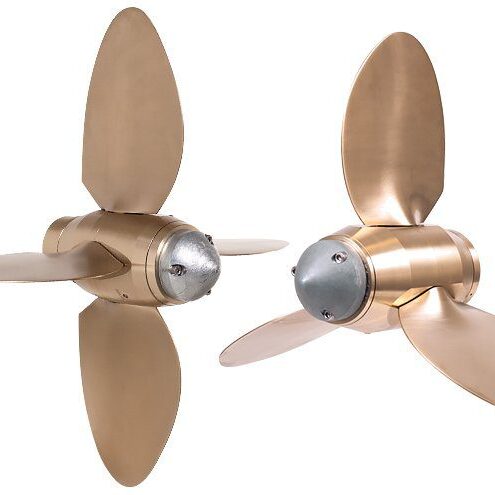 Twin bronze marine propellers